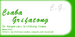 csaba grifatong business card